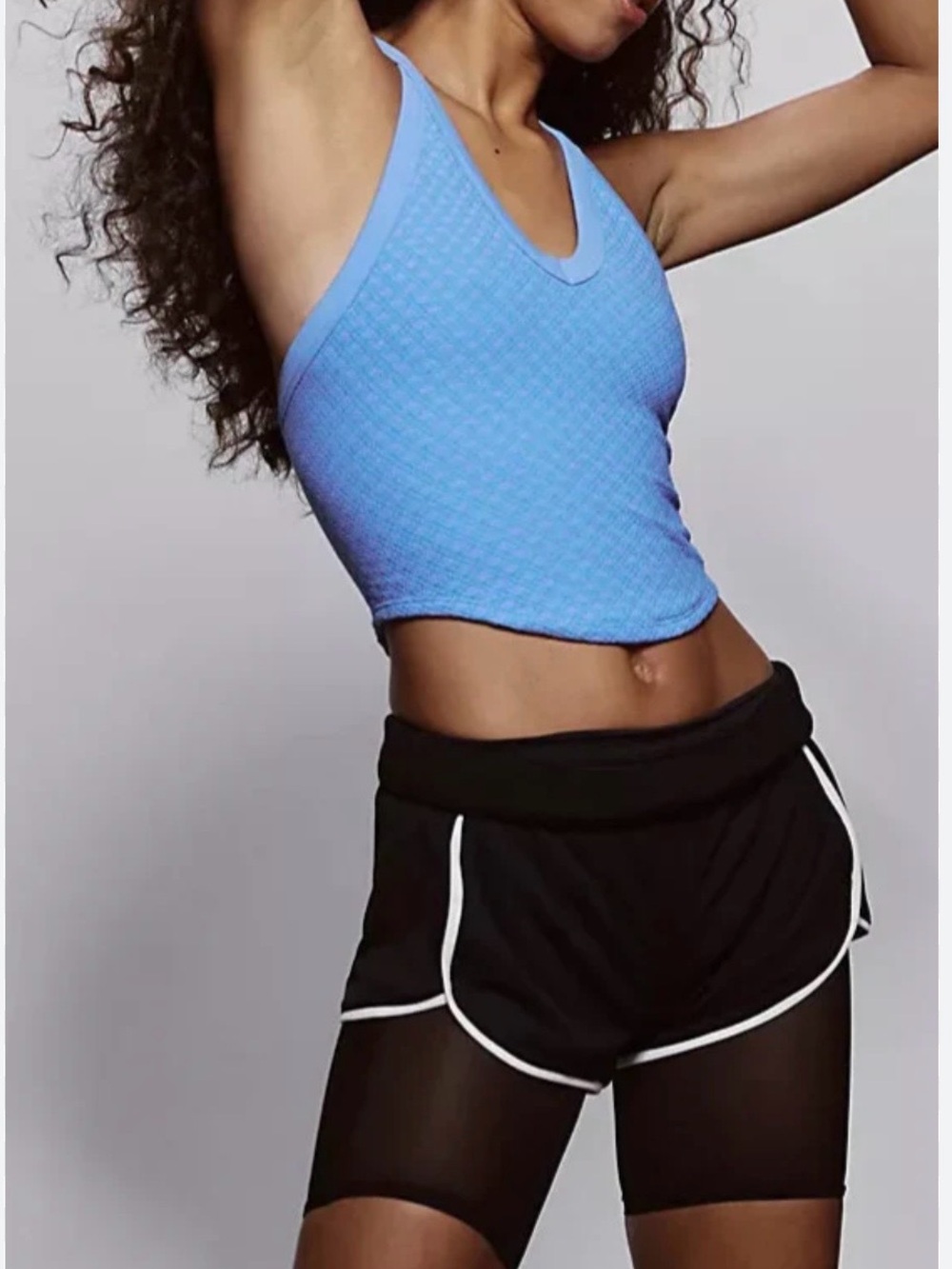 Free People Movement All Clear Blue Textured Tank Top - Women